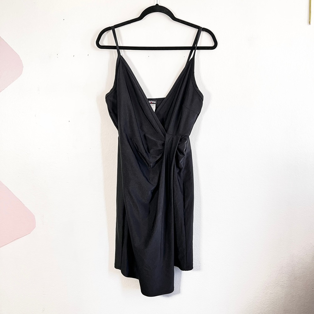 Vintage Cover‎ Up Dress Sz Large Black Y2K 2000s 90s Vacation Beach